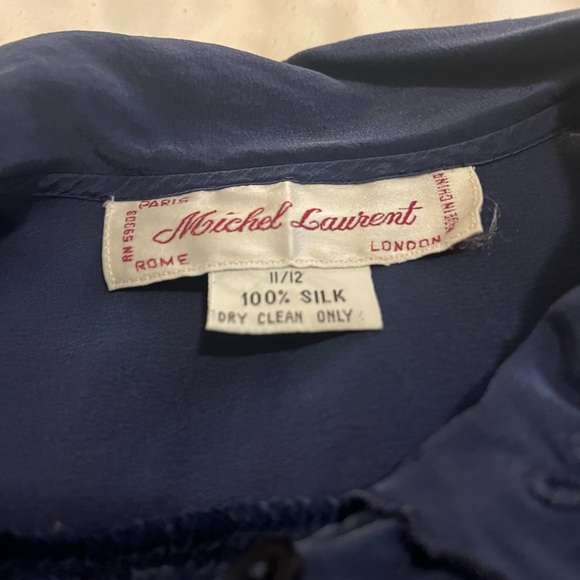 Vintage Michel Laurent Silk Embroidered Blouse - Picture 2 of 4